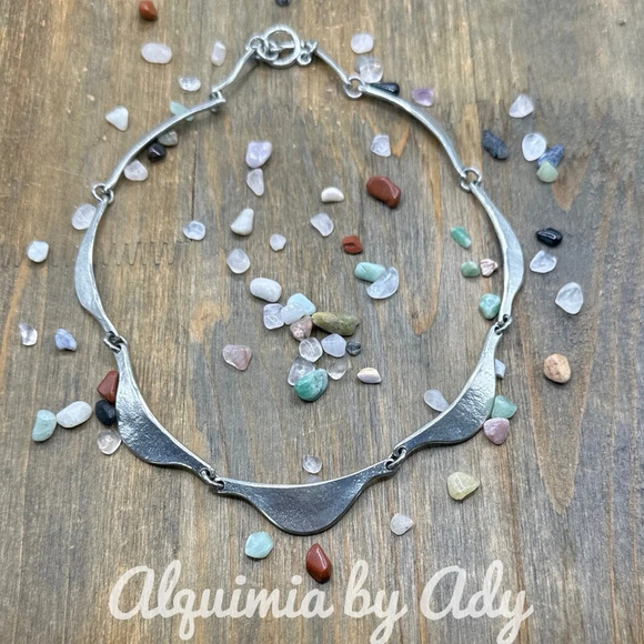 Western style silver statement chunky short necklace/luxury/chunky - Picture 2 of 10